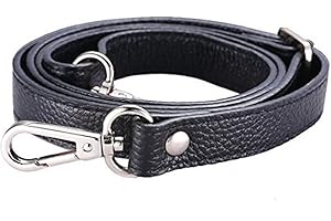 Careor Bandoulière de rechange réglable en cuir avec mousquetons pivotants en métal pour sac à bandoulière, sacoche, sac à main, largeur 2 cm