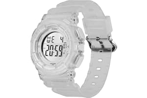 FEMBW Mädchen/Junge Kinder Sport Digital Armbanduhr mit 7-Farben-Hintergrundbeleuchtung Alarm und Stoppuhr, Harzarmband, 30 m Wasserdicht Uhr