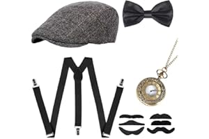 JIAJIAYI 1920s Accessori,Set di accessori 1920,Accessori da uomo anni '20, Costume Gatsby Mafia anni '20,Accessori Great Gatsby per feste a tema
