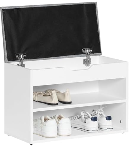 Schoenenbank Schufy Wit 60 x 51 cm met 2 compartimenten Vicco | Wit | Schoenbank | 406673151464906