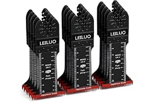 LEILUO 15 stycken oscillerande multiverktyg sågblad 70 mm japanska tänder | Djupa snitt för gör-det-själv och möbler, i trä. Lämplig för DeWalt, Makita, Milwaukee med mera. Inte starlock
