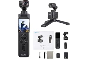 FeiyuTech Pocket 3 Caméra 4K à Stabilisation 3 Axes,Caméra d'action,Suivi AI,Poignée Amovible,Aimant intégré, pour Youtube TikTok Video Vlog,Timelapse, Slow Motion,