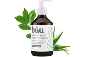 BÀU Bau Cosmesi Gel Detergente Senza Risciacquo, Shampoo Secco per Cani, Igienizzante e Idratante - Senza Parabeni e Siliconi, Naturale e Bio con Aloe Vera - Dermatologico, 250 ml