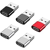 5 Pack USB C Female to USB Male Adapter, USB to USB C Adapter with High Heat Resistance, USB A to USB C Adaptor Type C to USB