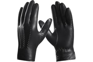 Harssidanzar Leather Gloves For Mens Comfort Cashmere Lined Gloves GMUK006