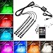 Produktbild Auto LED Lichtleiste, teepao RGB 48-LED Auto Innenleuchten USB-Anschluss/Zigarettenanzünder Kabellose Fernbedienung Multicolor Musik Atmosphäre Deko 1 Beleuchtung mit Sound Active für Auto, Party und Home