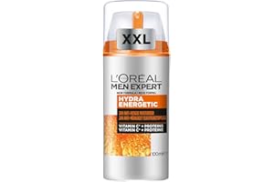 ‎L'ORÉAL MEN EXPERT L'Oréal Men Expert XXL Gesichtspflege gegen müde Haut für Männer, Belebende Feuchtigkeitscreme 24H Anti-Müdigkeit, Gesichtscreme für Herren mit Vitamin C, Hydra Energy, [Amazon Exclusive], 1 x 100 ml
