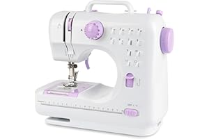 XUEQI Elektronische Nähmaschine, Mini-Nähmaschine, tragbar, mit 12 verschiedenen Stichen und Pedal, halbautomatisch, Doppelfäden, Einzelkopf-Maschine, Modell 505