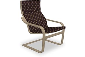 ABAKUHAUS Fleur De Lis Poäng poduszka na fotel, królewski wzór, poduszka na krzesło z pętelką na haczyk i zamkiem błyskawicznym, żółta