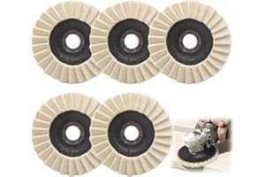 yotutun Disque Polissage 125mm x 22.2mm, 5 Pièces Disque de Polissage en Feutre, Disque a Polir pour Meuleuse, Disque de Polissage en Feutre de Laine pour Perceuse Métal Bois Pierre Marbre