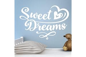 WALL4STICKERS Sweet Dreams Sticker mural en vinyle pour chambre à coucher avec citations en anglais pour chambre d'enfant ou cuisine