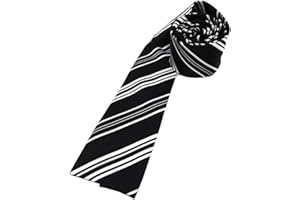 TigerTie Damenkrawatte in Satin schwarz silber gestreift - Größe 125 x 5,5 cm