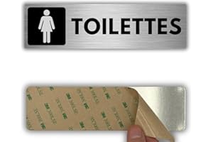 LEIASA | Panneau Adhésif Toilettes Femmes - 5x18 cm - Épaisseur 0,8 mm - Aluminium - Panneau Toilettes Féminines - Signal Services Femmes - Autocollant 3M Sanitaires Femmes - Lavabos Femmes