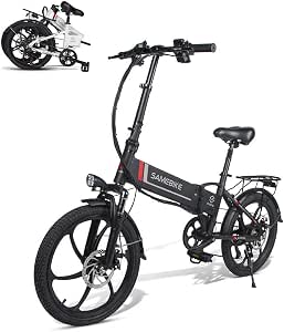 SAMEBIKE 20LVXD30 Bici elettrica con Telecomando Pieghevole Bicicletta  elettrica Ruota da 20 Pollici per Adulti（Nero） : Sport e tempo libero