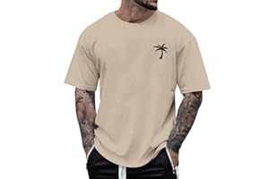 DRALOFAO Sommer T-Shirts Herren Oversized Tshirt Palmenmotiv Oberteile Kurzarm Tshirts Tops Männer Casual Tee Shirts Vintage Streetwear Baumwolle Sportshirt, XXS - 6XL