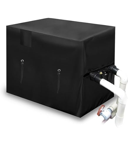 Housse De Protection Pour Pompe à Chaleur Piscine - Tissu Oxford Imperméable, 8 Cordons, 101x86x78cm