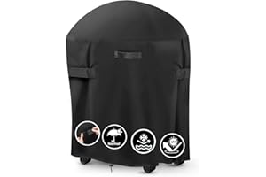 LCGOD 90x77cm Heavy-Duty Waterproof BBQ Grill Cover - with Adjustable Straps, All-Weather Rain Wind UV Protection, Universal Fit for Multiple Compact Gas Grills