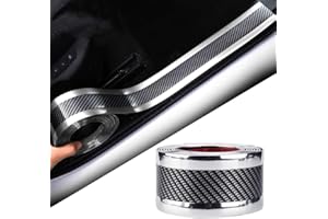 GOLDMIKY Bande de Coffre de Voiture Ruban de Pare-choc Arrière Protection de Bordure Portières plaque de Seuil de Coffre Arrière Auto de Seuil Anti-choc Bande en Caoutchouc pour Voitures (Argent Bilatéral)