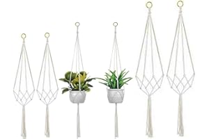 ‎ZENITHFAST ZenithFast 6Pcs Makramee blumenampel,Blumenampel hängend innen,Hängetopf für Pflanzen 80/90/100cm,Blumenampel innen,makramee wandbehang Geeignet für Decken, Balkon und Terrasse