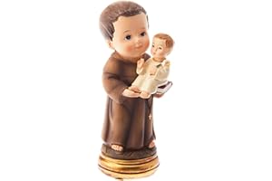 DELL'ARTE Statua dipinta a Mano - BABY Sant'Antonio cm 9 Articoli religiosi