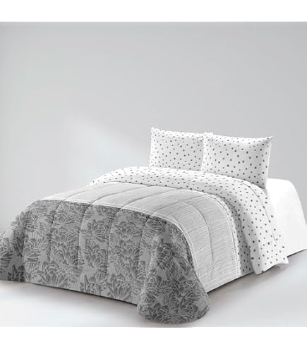 Edredón De Invierno Sedalina Borreguillo Alaska - Gris, 690 Gr/m2, Para Cama De 90 Cm (180x260 Cm)