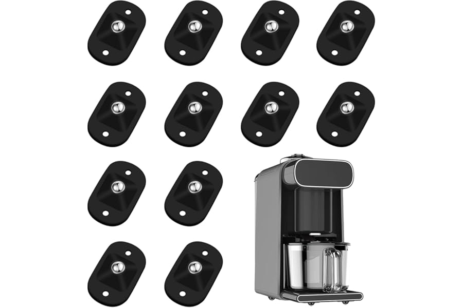 12 Pcs Self Adhesive Small Appliance Rollers,Small Caster Wheels 360°Rotation Universal Appliance Wheels for Kitchen Appliances on The Counter,Storage Box,Small Furniture(Black)