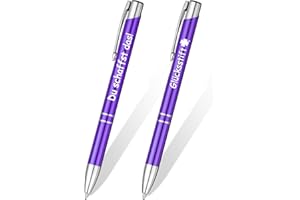 Tenare 2 Stück Inspirierende Einziehbare Kugelschreiber Metall Inspirierende Druckkugelschreiber mit Gravur Motivierende Kugelschreiber mit Spruch für Männer Frauen Schreibtischzubehör Geschenk (Lila)