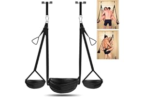 Hallowa Leder Tür Liebesschaukel Sexschaukel mit Sitz-Neue Lederpolster Dicken Flaum, Riemen, Sex Door Love Slings Bondage Re