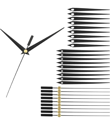 PATIKIL Kit Lancette Orologio, 8 Set Kit Lancette Orologio Movimento Meccanismo Lancette Orologio in Alluminio Ricambi per Riparazione Orologio da Parete Fai da Te, A23, Oro