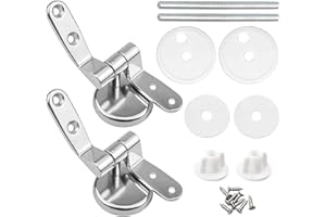 ZFYQ Attaches Charnière Abattant WC, Lot de 2 Charnières de Rechange pour Lunette de Toilette avec Fixations en Alliage de Zinc