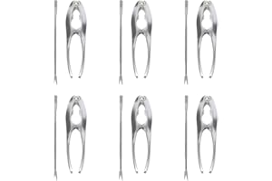 OUNONA Ensemble de Casse Noix(Casse Homard) et pourchettes pour Fruit de mer en Alliage de Zinc et Acier inoxydable-6pcs casses hormard et 6pcs fourchettes