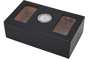 GERMANUS Przenośny humidor podróżny z nawilżaczem i higrometrem w kolorze czarnym