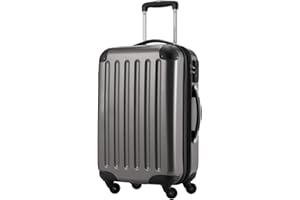 HAUPTSTADTKOFFER Alex - bagaż podręczny, 55 x 35 x 20 cm, 4 rolki, 42 litry, walizka podróżna, twarda walizka, toczona walizka, walizka na bagaż kabinowy, rozszerzalna, tytan