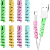 SKYCELL Spiral Charger Cable Protectors for Wires Protector Data Cable Saver Charging Cord Protective Cable Cover Set of 2 (8
