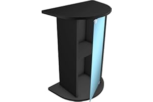 Tetra AquaArt armario bajo para acuario, especial para acuarios Tetra AquaArt Explorer Line de 30/60 litros con cristal frontal curvado, color negro, 1 pieza