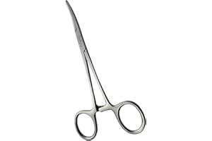 12cm CSF Curved Stainless Steel Pet Groomers Scissor Style Pet Ear Locking Forceps, Aka Hemostatic Tweezers, Good Strong Animal Care, Dog/Cat Groomers Tool Sandbros