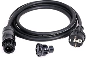 LIVE4 FUTURE Betteri BC01 - Cable de CA 3 m, conector hembra a enchufe Schuko + tapa de extremo Betteri (F), para microinversor Hoymiles, Deye, Envertech, TSUN (3 m)