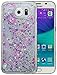Produktbild Slim Soft TPU Dünn Samsung Galaxy S6(2015) Hülle Silikon Bunt Muster [Silber Lila Stern] Samsung Galaxy S6(2015) Hülle Silikon Glitzer Transparent Durchsichtig Glitter Ultra Liquid Glänzend Bling Fließen Flüssig Flüssigkeit Schutzhülle Tasche