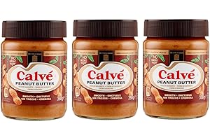 Calvé Pindakaas Beurre de Cacahuètes Pâte à Tartiner, Arachides, Pot, 3 x 350g