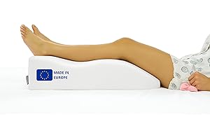 Fushia Medical Care Almohada para Piernas Ortopédica de Espuma Suave y Funda Lavable para Personas con Mala Circulación Sanguínea/Retención de Líquidos en Las Piernas (Malla Blanca)