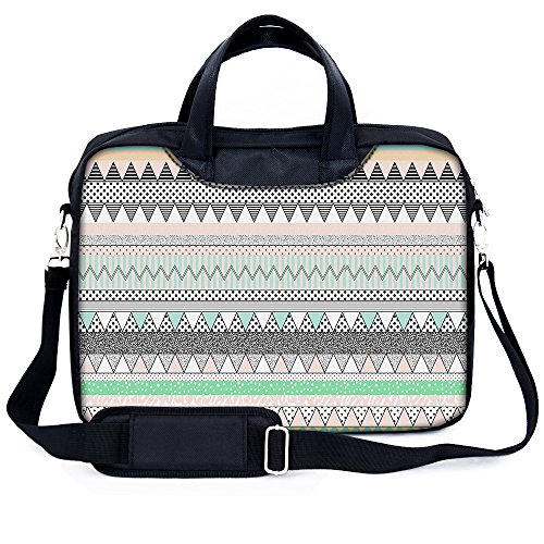 Sidorenko® Notebooktasche Laptoptasche für 15-15,6 " Zoll ( 38,1-39,6 cm ) mit zwei Innentaschen für Zubehör / Vorder - Rückseite bedruckt