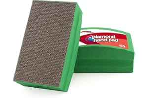 HOMESOM Diamond Hand Polishing Pads for Granite Stone Concrete Marble Foam Back Arc Design Electroplate Sanding Pads 60 Grit