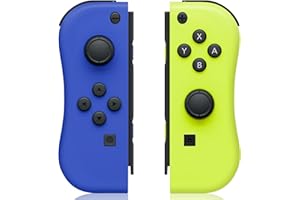 Gatoo Joy Cons per Nintendo Switch, Controller Wireless L/R per Switch Sports Support Wake-up/Dual Vibration/Motion Control (Blu+Giallo)