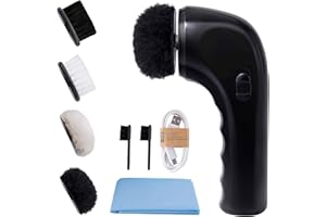 VIIWUU Elektrisches Schuhputzset, elektrischer Schuhputzer, tragbare elektrische Schuhputzer, elektrische Schuhbürste, Reinigungsbürste, Lederpflege-Reinigungswerkzeuge für Ledertaschen, Sofas, Lederschuhe