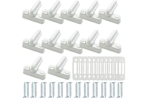 Aisamco 12 Stück Schiebe-Jammer, weiß, starke Aluminiumlegierung, extra Sicherheitsschlösser, Vorreiber, Jammer für PVC/PVC-Türen, Fenster und Heimsicherheit