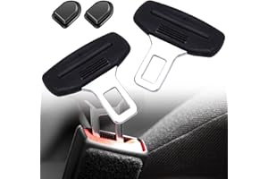 BASTOUR 2 piezas hebilla cinturón coche, tapón de alarma de cinturón de seguridad, alarma cinturón de seguridad, clip de hebilla de cinturón de coche, hebilla de cinturón de seguridad, con 2 ganchos, negro
