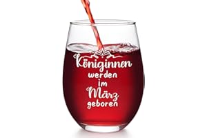 Joymaking Weinglas Geschenk Freundin, Geburtstagsgeschenk für Frauen, Geschenk für Frauen Geburtstag, Lustige Geschenk für Frauen Freundin Schwester Mütter - Königinnen Werden im März Geboren 17OZ