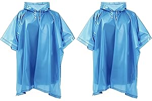 Fayemint 2 Pezzi Mantella Antipioggia, Portatile Poncho Antipioggia, Riutilizzabile Poncho Pioggia, per Escursionismo, Campeggio, Ciclismo, Pesca
