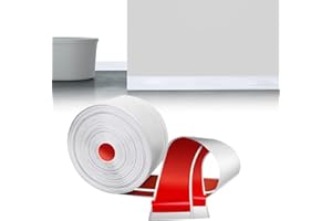 LIHIQIYA Rodapiés Flexible Autoadhesivo, 6M Rodapie PVC Adhesivo, Zocalos Autoadhesivos, Embellecedor Encimera Cocina, Rodapié Plegable Cinta para Cocina Baño, Zocalo de Cocina, Blanco, 50x20mm