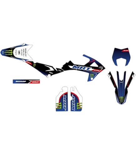 Kit Decorativo Motocross Per Rieju MRT 50 (2009-2021) - Serie Wix Blu, Include Parafanghi, Piastre Laterali E Protezioni